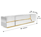Luxury Black Gold TV Stand Cabinet with Sculptural Design & Media Storage