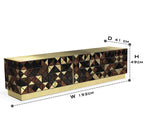Luxury Walnut Media Console with Pixel-Inspired Design & Hidden Storage