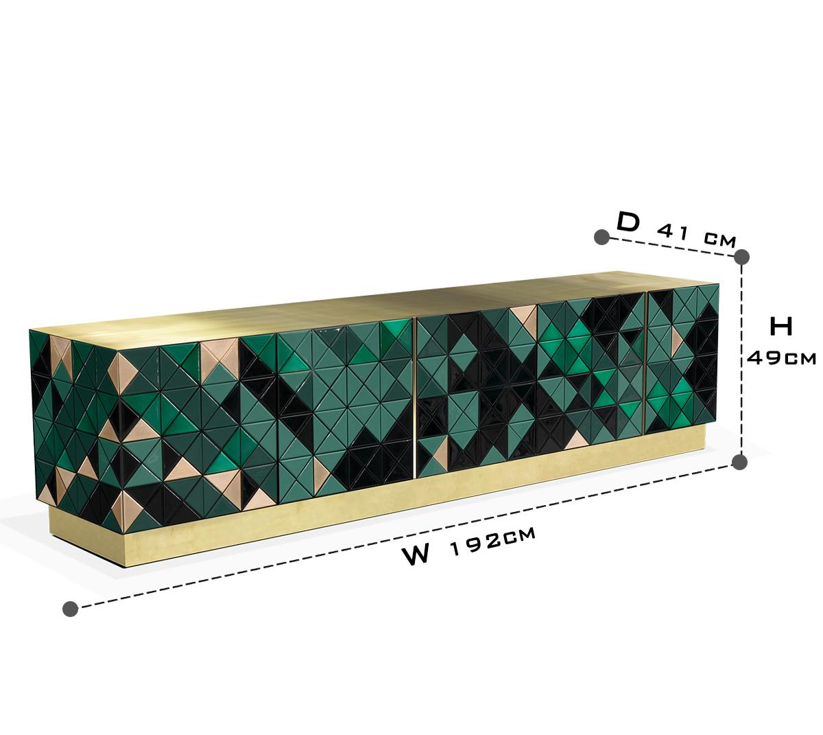 Luxury Walnut Media Console with Pixel-Inspired Design & Hidden Storage