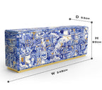 Luxury Hand-Carved Wood Sideboard Buffet Cabinet with Gold Leaf Accents & Storage