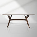 Ambra Inset Glass Top Rectangle Dining Table Modern Wood Italian Design Dining Table