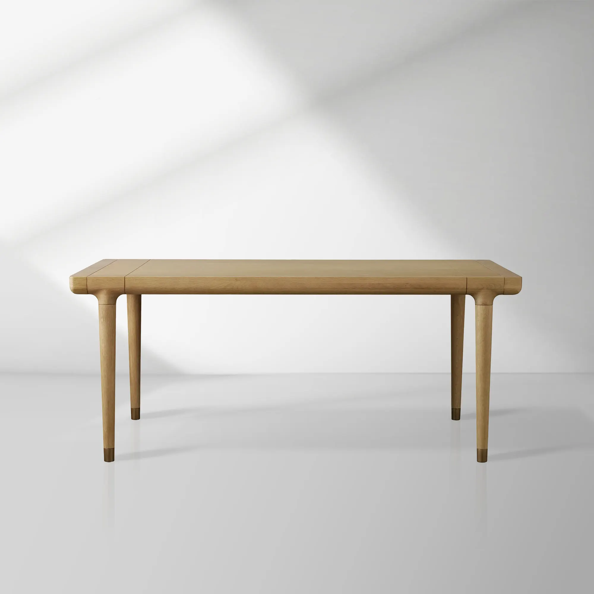 Eletta White Oak Wood Expandable Dining Table with 15″ Extensions Allow