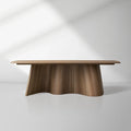 Cortina Boat-Shaped Dining Table American Walnut Wood Dining Table With Waved Base