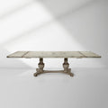Hand painted in Italy Dual Leaf Extensions Dining Table Biancca Center Scroll Bell’Arte Wood Dining Table