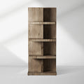 Leandro Solid Oak Wood Tall Display Cabinet Open Storage Bookcase