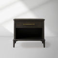 St. Martin Opens Solid Oak Nightstand Traditional Nightside Table with Soft-Close ONE-Drawer Cabinet