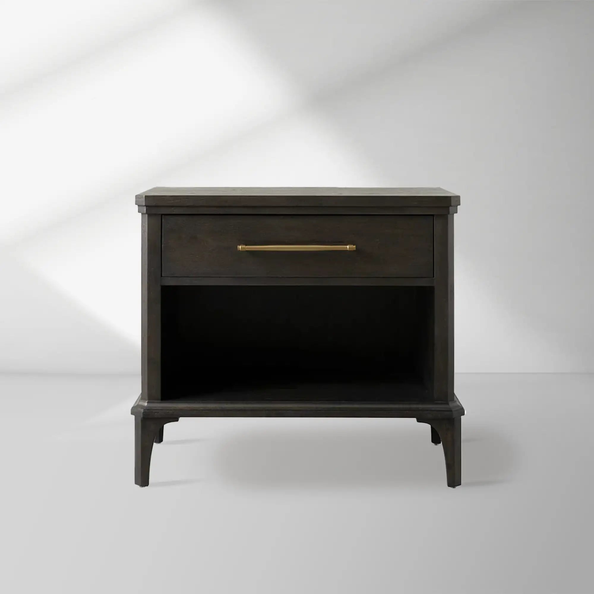 St. Martin Opens Solid Oak Nightstand Traditional Nightside Table with Soft-Close ONE-Drawer Cabinet