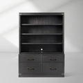 Tremont Mindi Wood Bookcase File Cabinets Mid-Century Tall Display Cabinets Sideboards