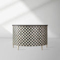 Andretta Pappelholz-Schrank/Sideboard im modernen Wohnstil mit schwarz-weißem geometrischem Muster