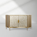 Perla luxury Two-Door Buffet Cabinet Slate Stone Tabletop Sideboard With Mother-of-Pearl Door Panel