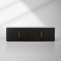 Finnley Marble Stone Top Buffet Sideboards Wood Living Room Media TV Stand Cabinet Television Storage Side Unit