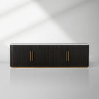 Finnley Marble Stone Top Buffet Sideboards Wood Living Room Media TV Stand Cabinet Television Storage Side Unit