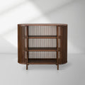Paige Wood Living Book Display Cabinet Sideboard Open Storage Entryway Cabinet