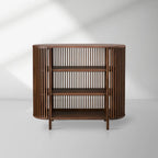 Paige Wood Living Book Display Cabinet Sideboard Open Storage Entryway Cabinet