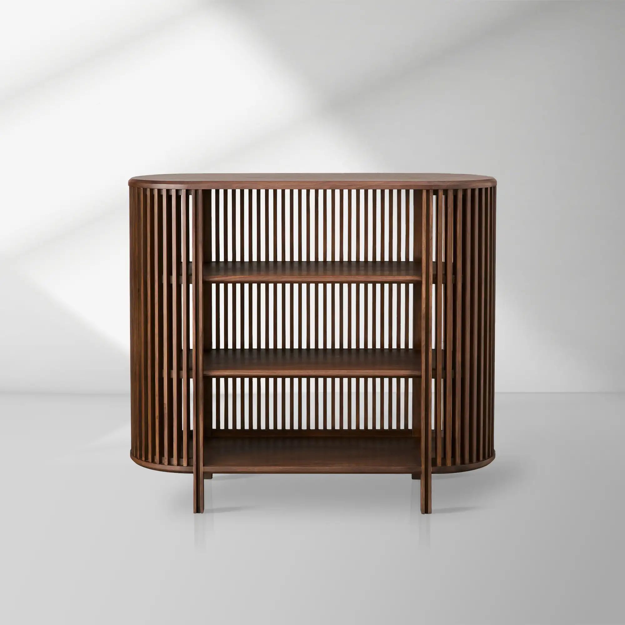 Paige Wood Living Book Display Cabinet Sideboard Open Storage Entryway Cabinet