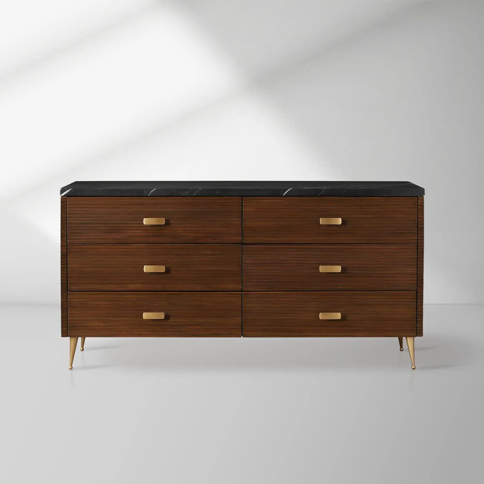 Giselle Vintage Living Six-Drawer Dresser Wood Entrance Storage Cabinet