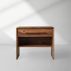 Miller Open Nachttisch Massivholz Nussbaum Beistelltisch mit Ablage und EINER Schublade