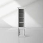 Athens Narrow Display Tall Cabinet Neoclassical Bookcase Poplar Wood Vintage Living Side Cabinet