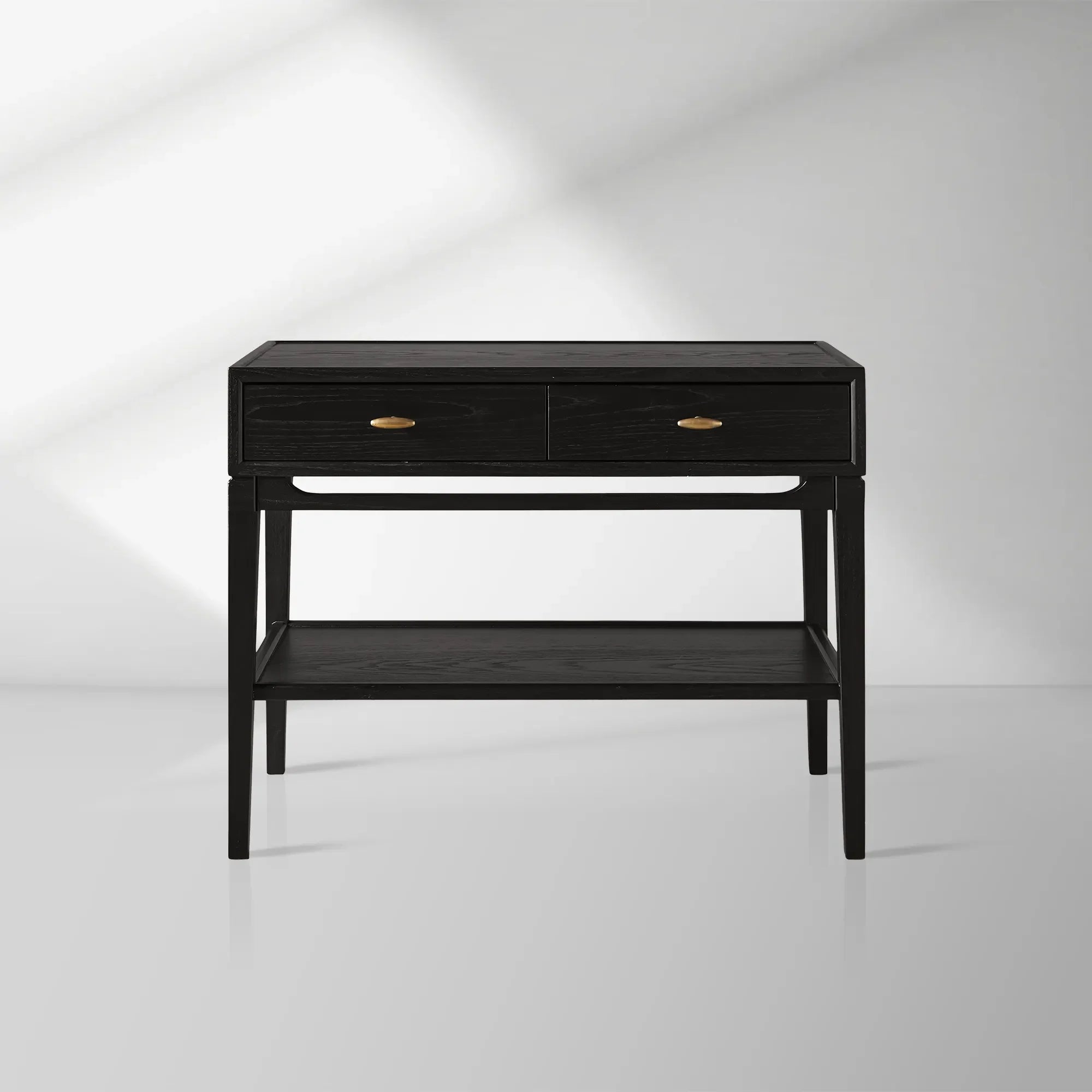Brock Nightstand with Solid Ash Wood Bedside Nightside Table 2-Drawer Cabinet Mid-Century Modern Style