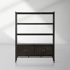 Brock Open Bookshelf Mid-century Wood Bookcase Living Display Shelf with Drawer
