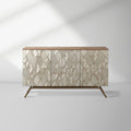 Champagne Geometric Finish Buffet Sideboard Luxury Three-Door Entryway Cabinet