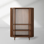 Paige Wood Living Book Display Cabinet Sideboard Open Storage Entryway Cabinet