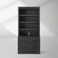 Tremont Mid-Century Tall Display Cabinets Wood Modular Bookcase File Cabinets Sideboards