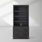Tremont Mid-Century Tall Display Cabinets Wood Modular Bookcase File Cabinets Sideboards