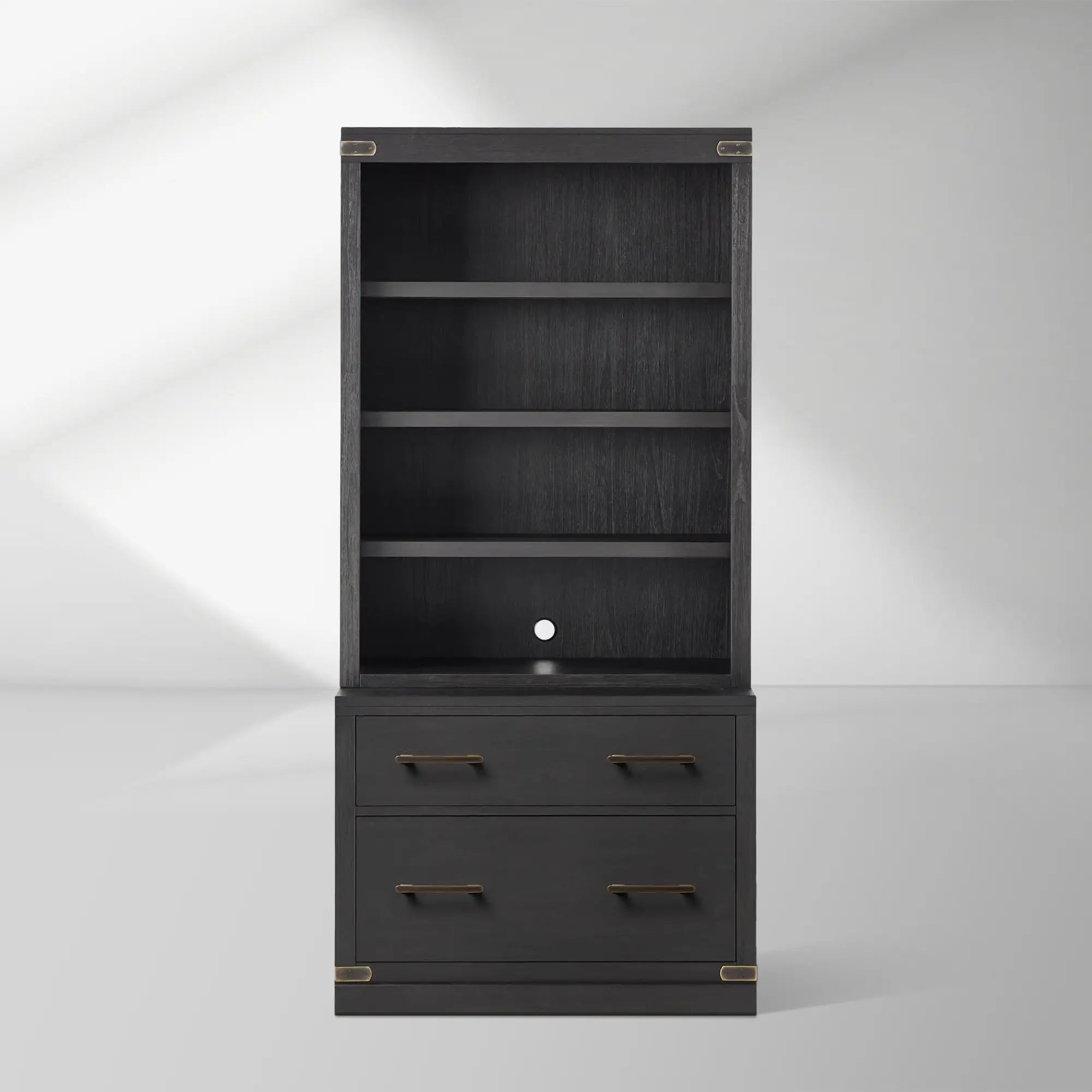 Tremont Mid-Century Tall Display Cabinets Wood Modular Bookcase File Cabinets Sideboards