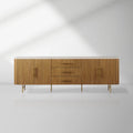 Finnley 100" Marble Top Buffet Sideboard Wood Living TV Cabinet Entryway Cabinet
