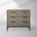 Palmer Large Nightstand with Oak Wood Nightside Table Bedroom 3-Drawer Cabinet