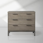 Palmer Large Nightstand with Oak Wood Nightside Table Bedroom 3-Drawer Cabinet
