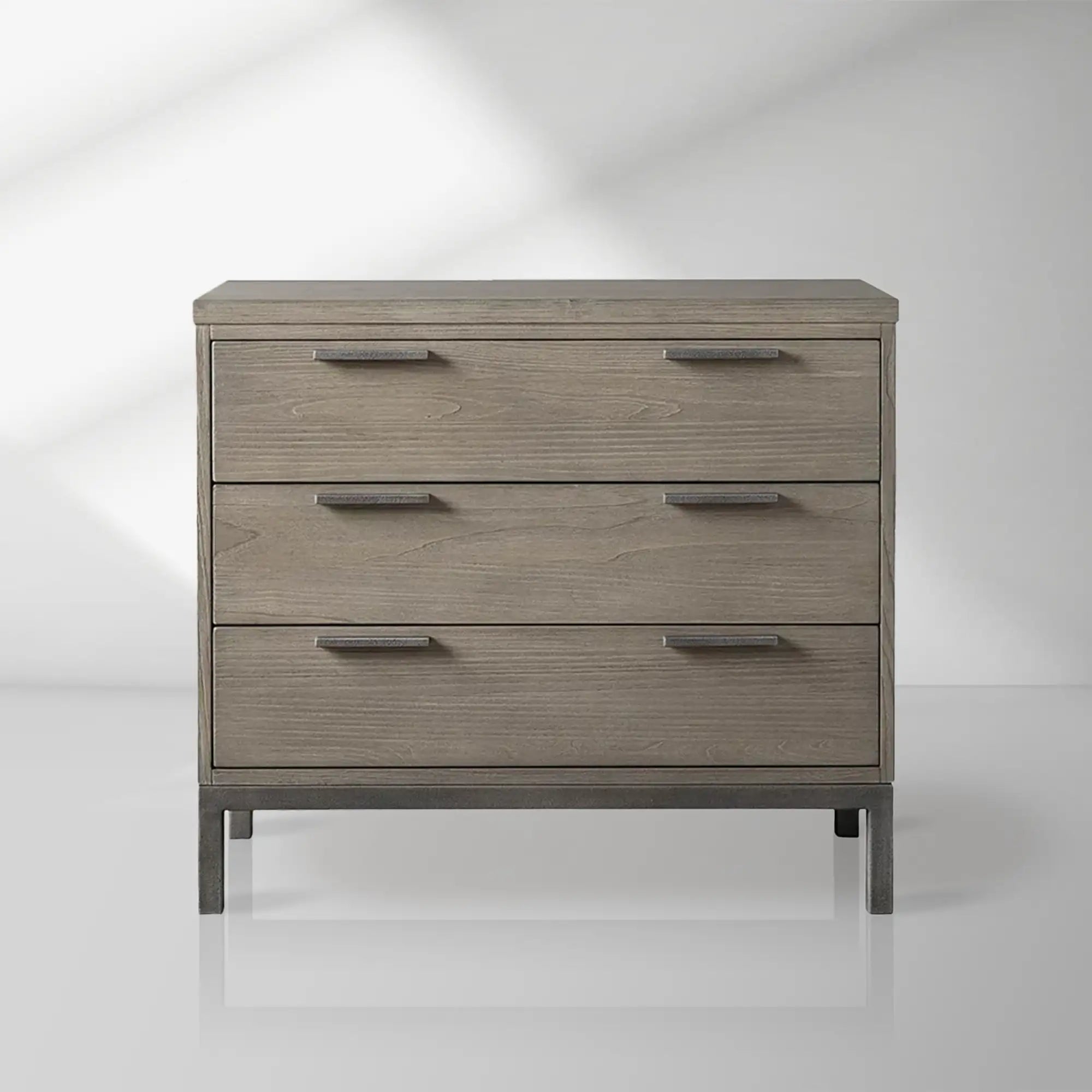 Palmer Large Nightstand with Oak Wood Nightside Table Bedroom 3-Drawer Cabinet