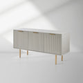 Doroda Holz Sideboard Hochglanz Grau Anrichte Modern TV-Schrank Eingangsschrank