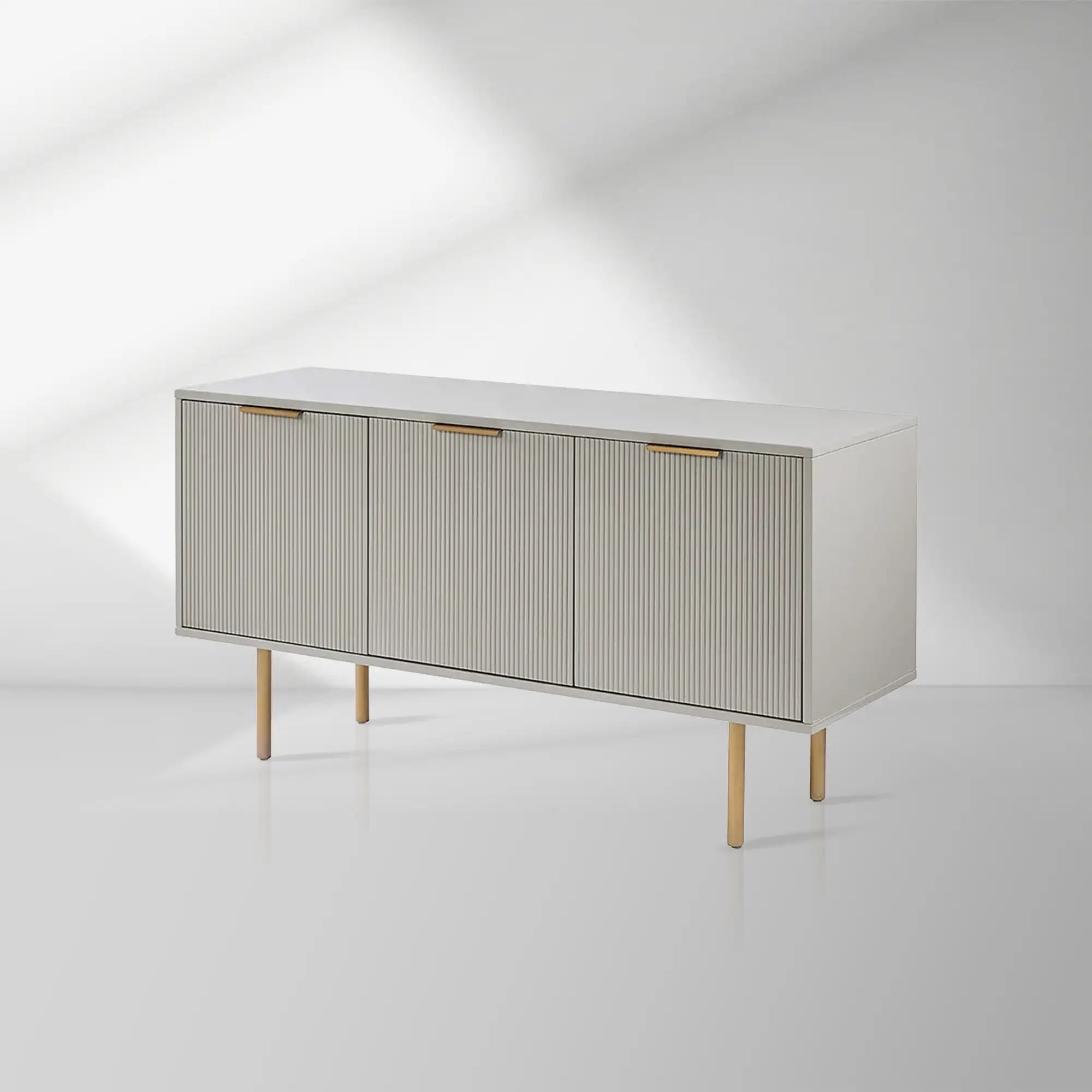 Doroda Holz Sideboard Hochglanz Grau Anrichte Modern TV-Schrank Eingangsschrank