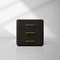Finnley Wood Nightstand with Oak Veneers Bedroom Nightside Table 3 Drawer Cabinet
