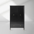 Lavenir French Bedroom Wardrobe Gloss Black Armoire Entrance Cabinet with Drawer