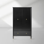 Lavenir French Bedroom Wardrobe Gloss Black Armoire Entrance Cabinet with Drawer