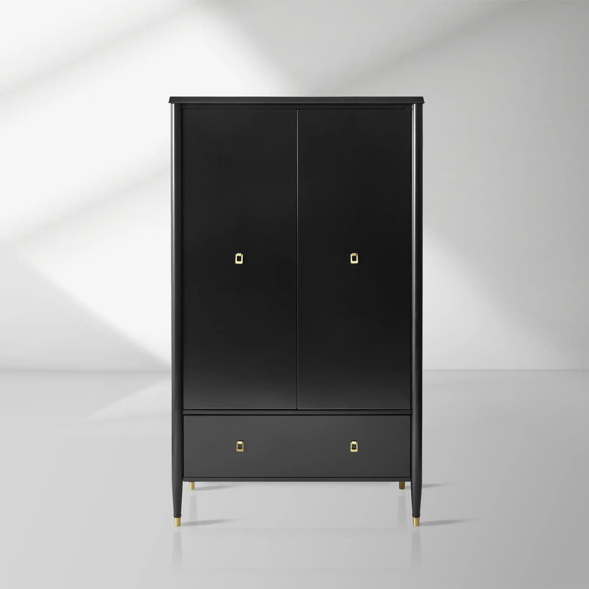 Lavenir French Bedroom Wardrobe Gloss Black Armoire Entrance Cabinet with Drawer
