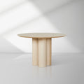 Reade Round Ash Wood Dining Table with Columnar Legs