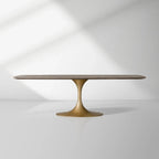 Aero Marble Stone Top Dining Table with Launette Steel Base Luxury Tulip Dining Table