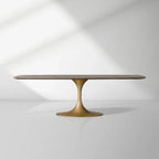 Aero Marble Stone Top Dining Table With Launette Steel Base Luxury Tulip Dining Table