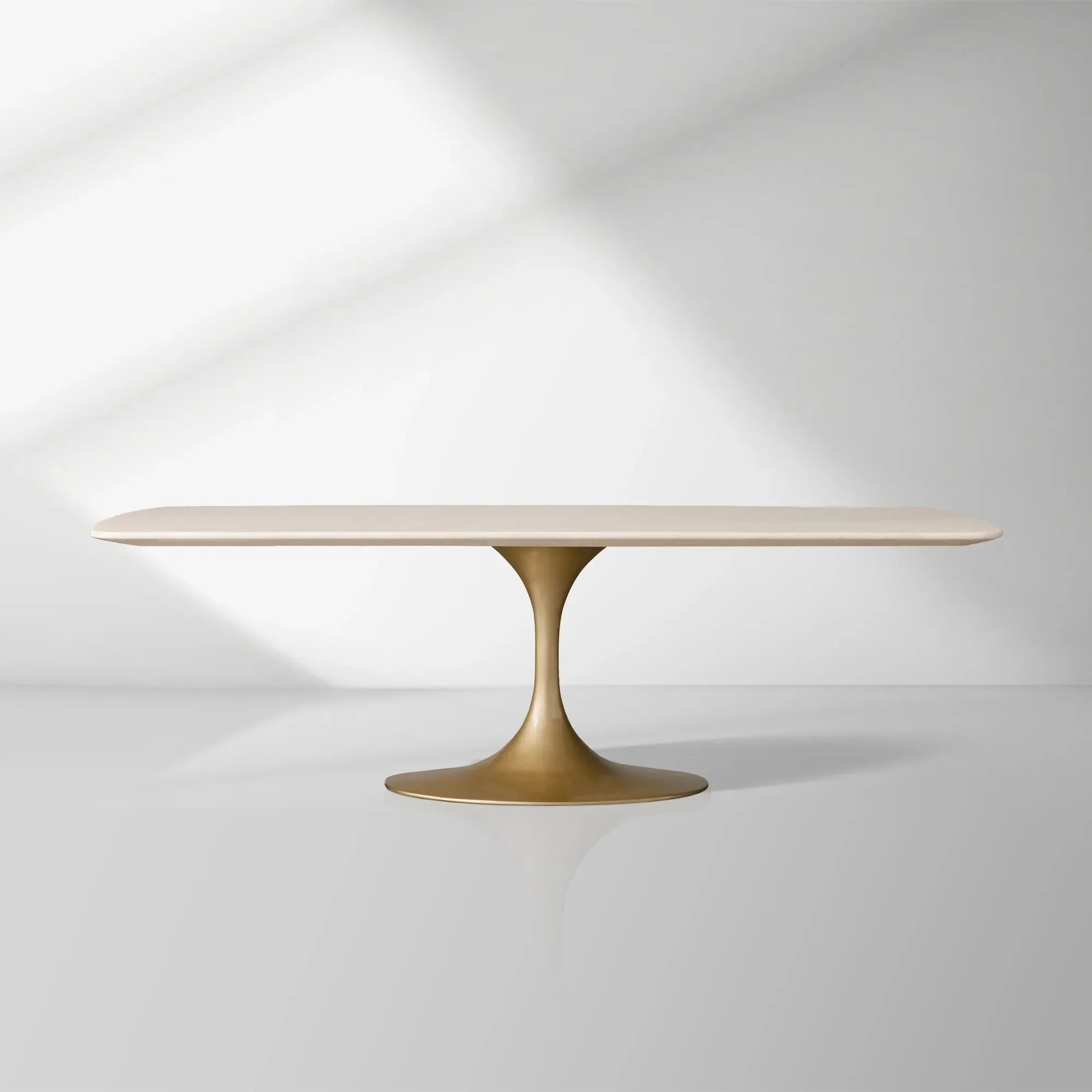 Aero Marble Stone Top Dining Table With Launette Steel Base Luxury Tulip Dining Table