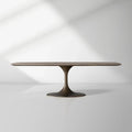 Aero Marble Stone Top Dining Table With Launette Steel Base Luxury Tulip Dining Table