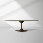 Aero Marble Stone Top Dining Table With Launette Steel Base Luxury Tulip Dining Table