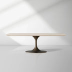 Aero Marble Stone Top Dining Table With Launette Steel Base Luxury Tulip Dining Table