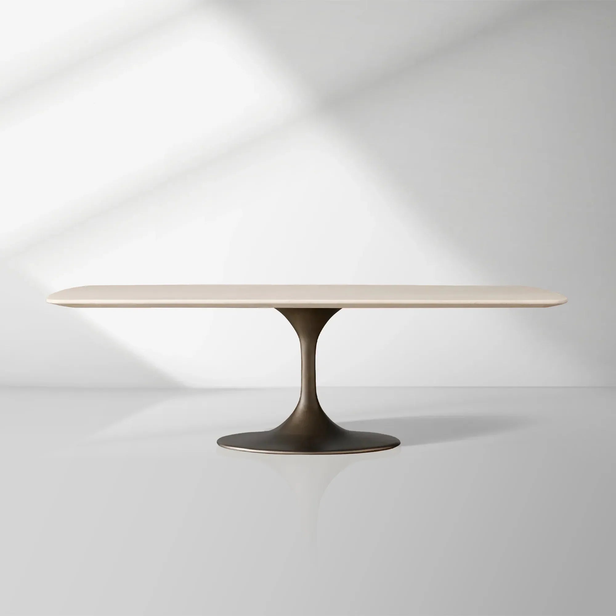 Aero Marble Stone Top Dining Table With Launette Steel Base Luxury Tulip Dining Table