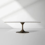 Aero Marble Stone Top Dining Table With Launette Steel Base Luxury Tulip Dining Table