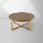 Tadeusz Round Coffee Table Wood Living Sofa Center Tea Table