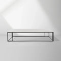 Nomad Rectangular Coffee Table with White Marble Top Steel Base Living Room Center Tea Table